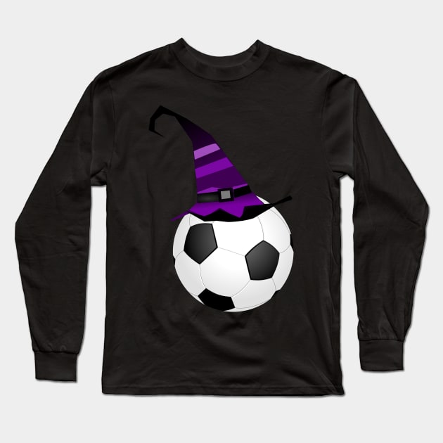 Halloween Witch Hat Soccer Long Sleeve T-Shirt by Merchweaver